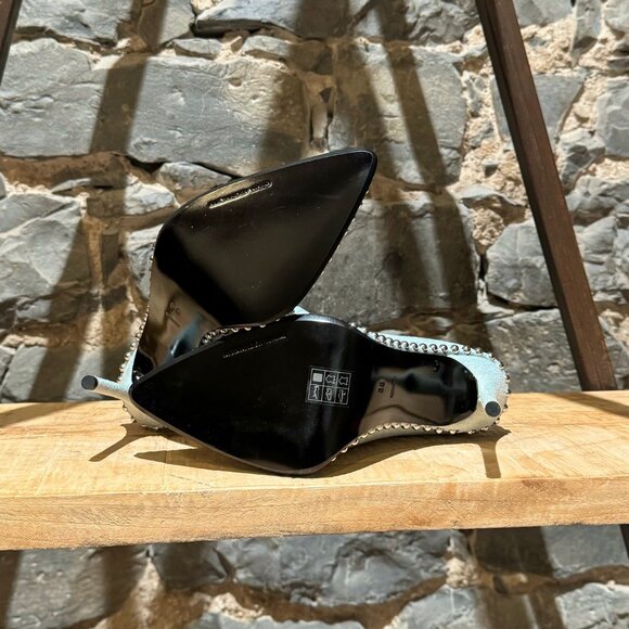 Alexander Wang Light Blue Denim Eri Studded Ankle Booties - Picture 7 of 11